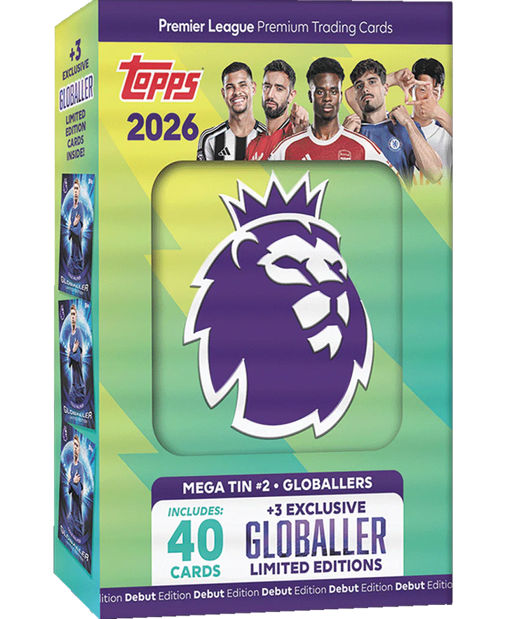 Topps Premier League 2026 Mega Tin Globallers with exclusive Limited Edition cards