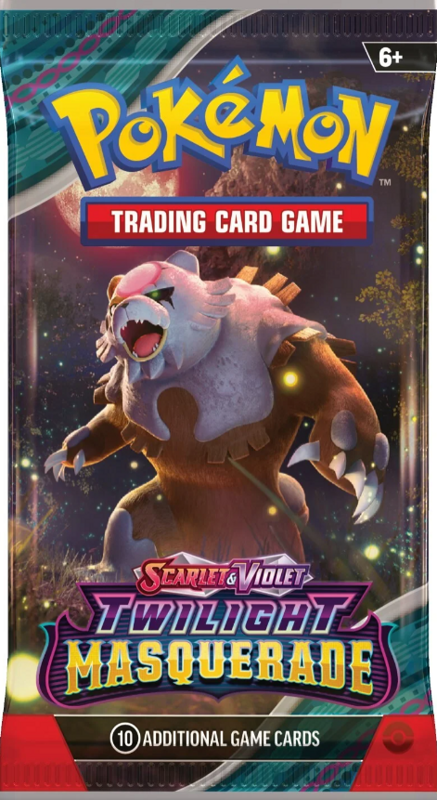Pokémon Trading Card Game pack featuring a Pokémon character on a dark background
